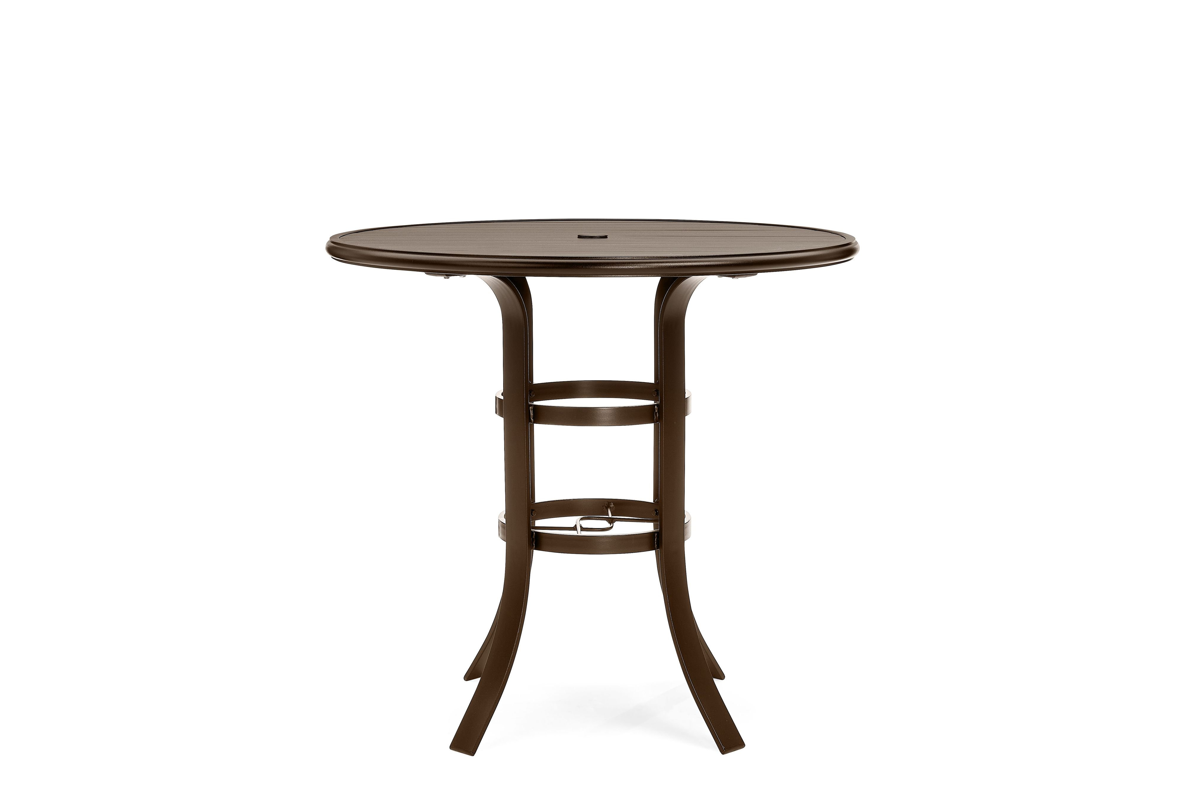 Winston Slat Top 42" Round Bar Table, Java | Wayfair