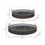 Sagebrook Home Ardian Coastal Large Set of 2 Round Bamboo Serving Trays 24/30"-1133590036