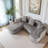 Corduroy Fabric Modular Sectional Sofa With L-Shape Chaise,Cloud Sectional Modern Sleeper Couch With Deep Seat,Sponge Compression Sofa-1426447002