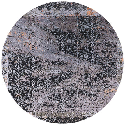Tapis gris / noir Ikat