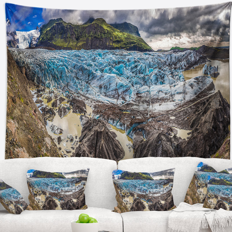 Tapisserie panoramique du glacier vatnajokull Landscape, H 32 po x l 39 po