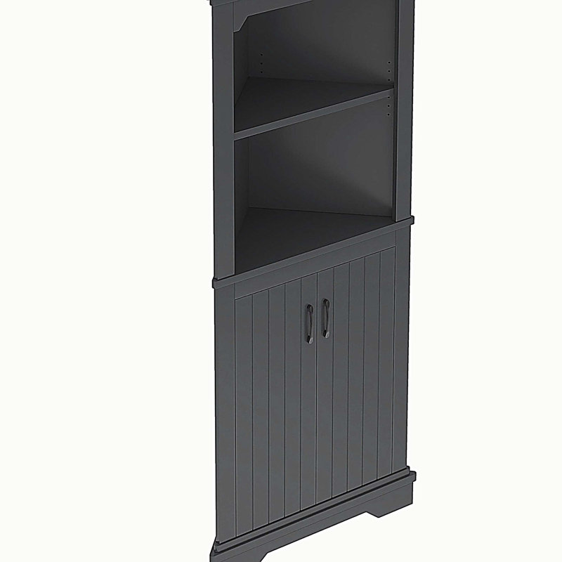 Grande armoire de coin en bois avec portes pour le salon, la salle de bain, la salle à manger ou la cuisine