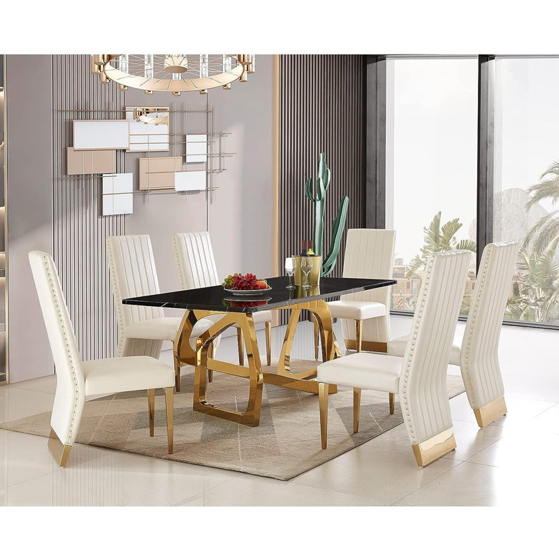Chaise Parsons Chair, Doré, Noir