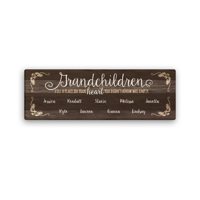 Grandchildren Personalized 10x30 Gallery Wrapped Canvas