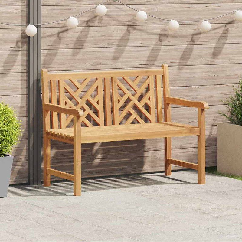 Solid Wood Outdoor Bench, 90cm H x 114cm W x 60cm D