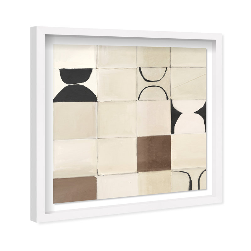 Boho Tiles Framed Graphic Art, 17.5" H x 17.5" W, White Shadowbox