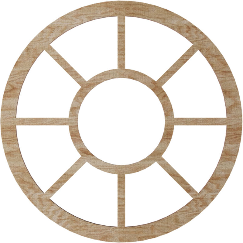 Médaillon de plafond 16 po x 16 po x 5 3/4 po x P 1/4 po Grace, Chêne rouge, H 18 po x l 18 po x P 0,38 po