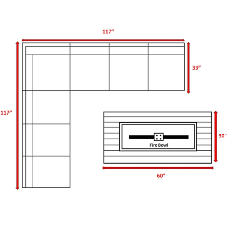 Ensemble de conversation modulaire avec coussins 8 pièces Cleo