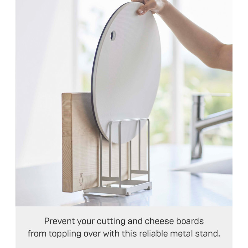 White Steel Kitchen Cutting Board Holder