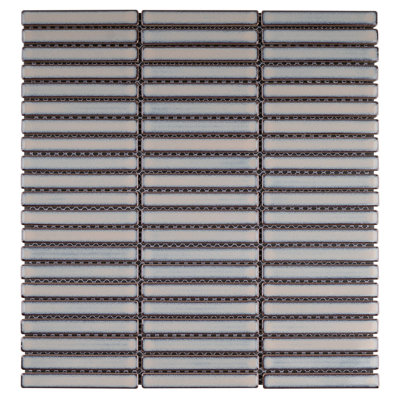 Porcetile 11.2 in. x 11.91 in. Stacked Porcelain Mosaic Wall and Floor Tile