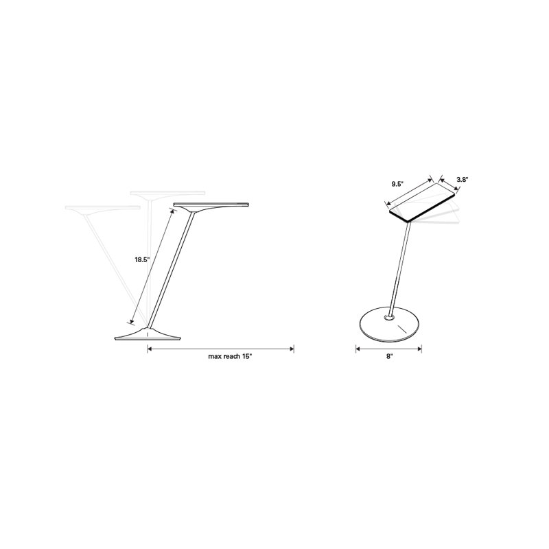 Horizon 2.0 LED 18.5" Desk Lamp, Silver