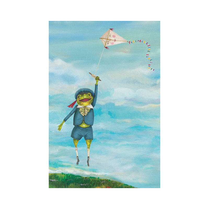No More Chores For Froggie by Jahna Vashti - Gallery-Wrapped Canvas Giclée on Canvas, Wrapped Canvas, 20.32 cm H x 30.48 cm W