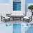 Hdpe Patio Furniture Set, 7-piece Outdoor Sectional Conversation Sofa Set With Coffee Table/cushion, All Weather Outdoor Couch Set For Deck, Lawn, Balcony, Garden-492039241