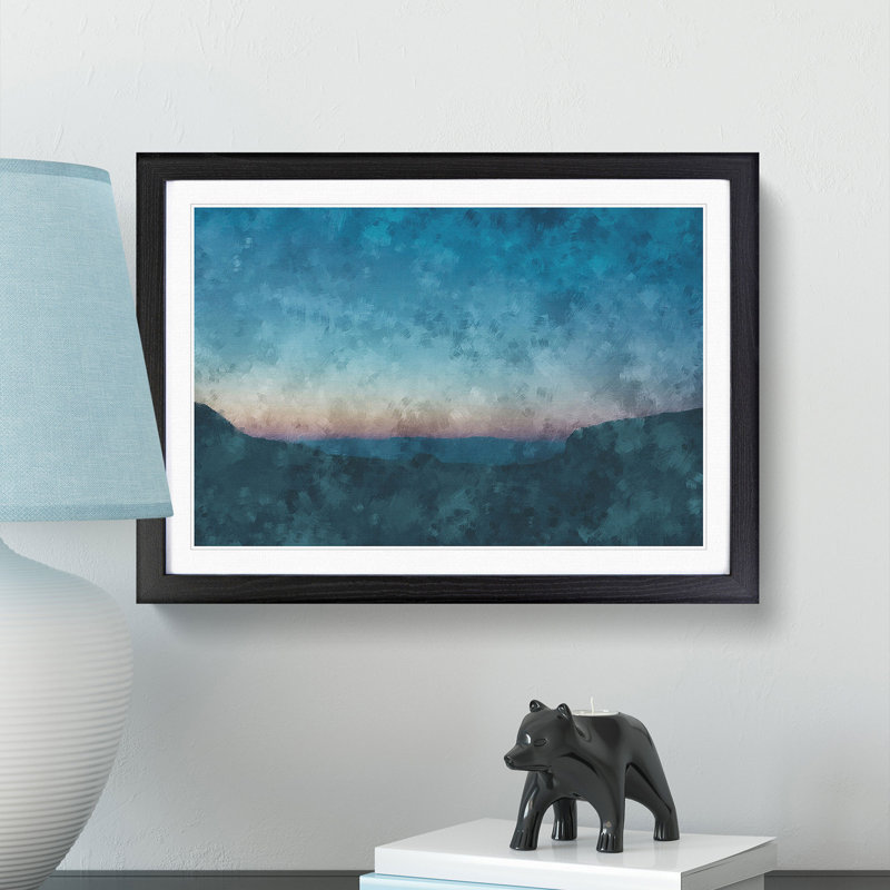 Over the Mountains - Picture Frame Graphic Art Print, Black, 33cm H x 45cm W x 2cm D