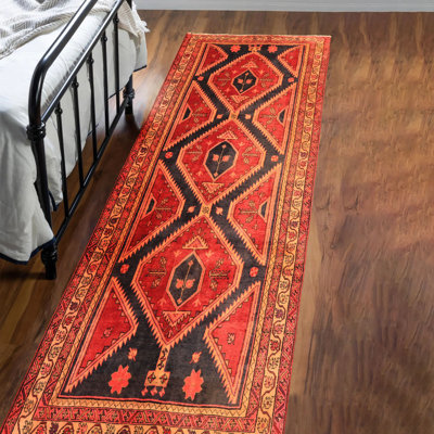 Tapis géométrique traditionnel gris anthracite en laine noué à la main 4 pi 9 po x 10 pi 10 po