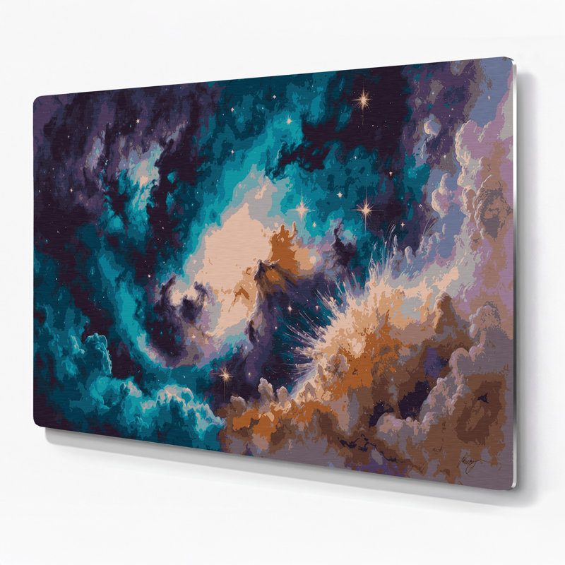 Art mural en métal mauve, Space James Webb, H 240 po x l 360 po x P 0,05 po