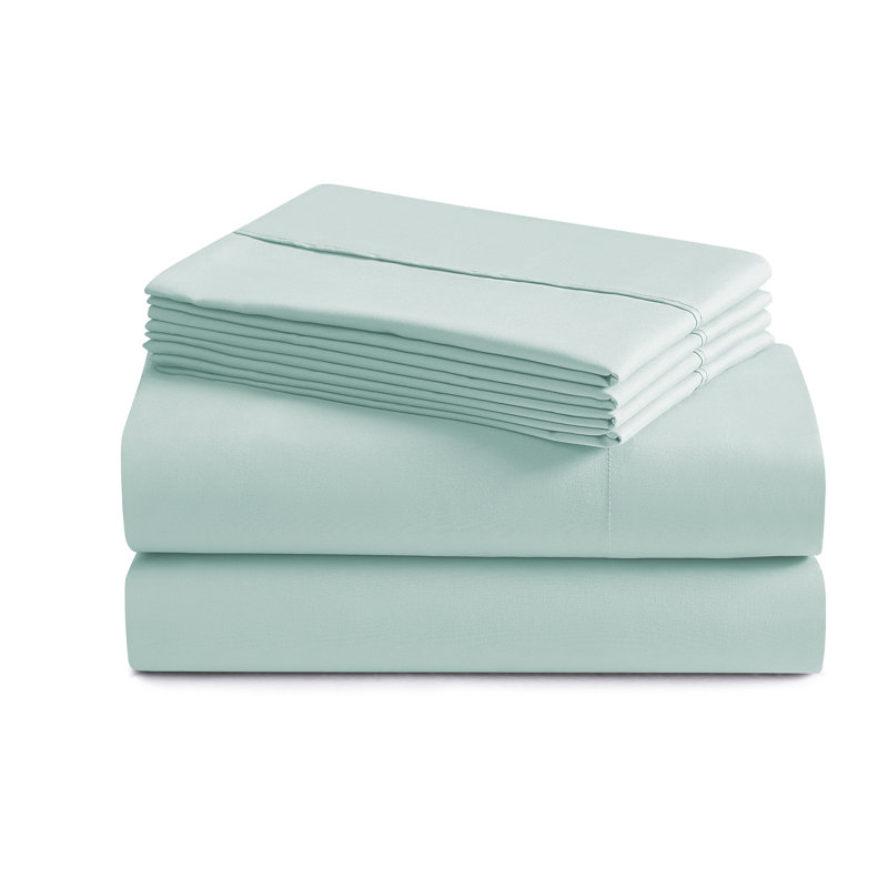 Ensemble de draps luxueux en microfibre douce avec taies d'oreiller en prime, Porcelaine bleue