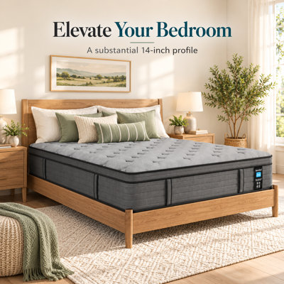   14" Firm Hybrid Mattress, Queen Size – Keeps your spine aligned Memory Foam & Pocket Coils, Motion Isolation, Mattress in a Box