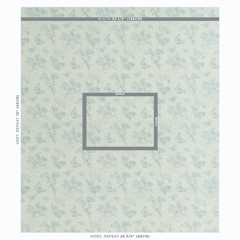 Papier peint Baudin Butterfly, bleu