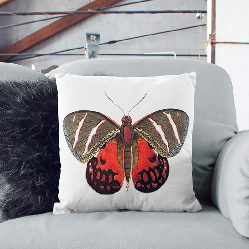 Square Throw Cushion, White, 55cm H x 55cm W x 20cm D