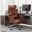 Ergonomic Adjustable Reclining Swiveling Office Chair - Faux Leather with Footrest for PC-119965246