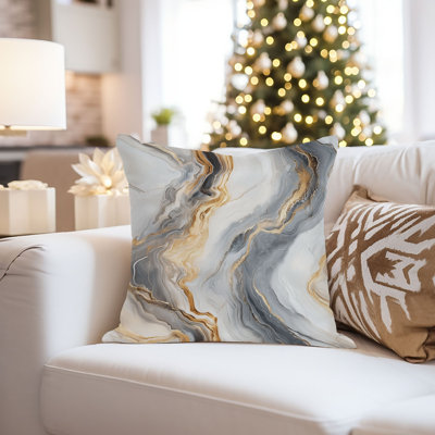 Abstract Geode Marble Pattern XV Modern Throw Pillow Cover
