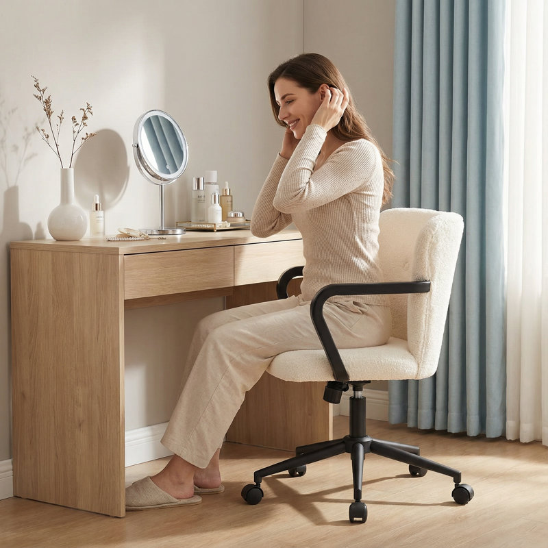 Teddy Fabric Home Office Chair, Adjustable Height, 360° Swivel