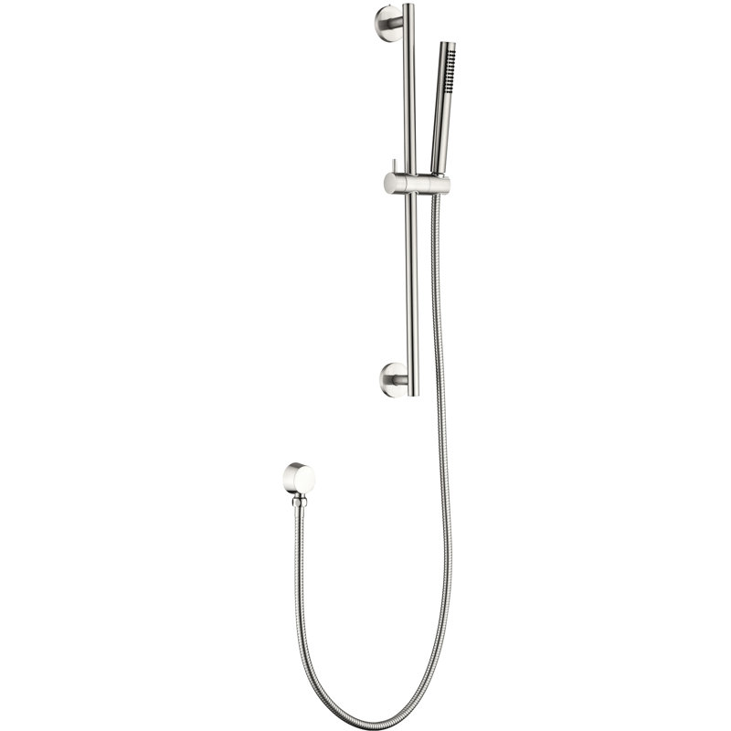 Douche à main à barre coulissante de 28 pouces avec 59 tuyaux, fonction réglable en hauteur, acier inoxydable nickel brossé, options et fonction de jet de confort, modes pour une douche relaxante