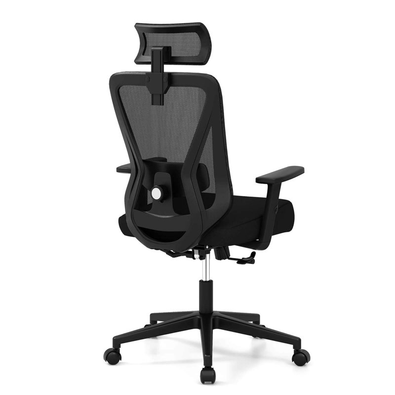 Ergonomic Office Chair With Adjustable Lumbar Support Tilting Function Headrest