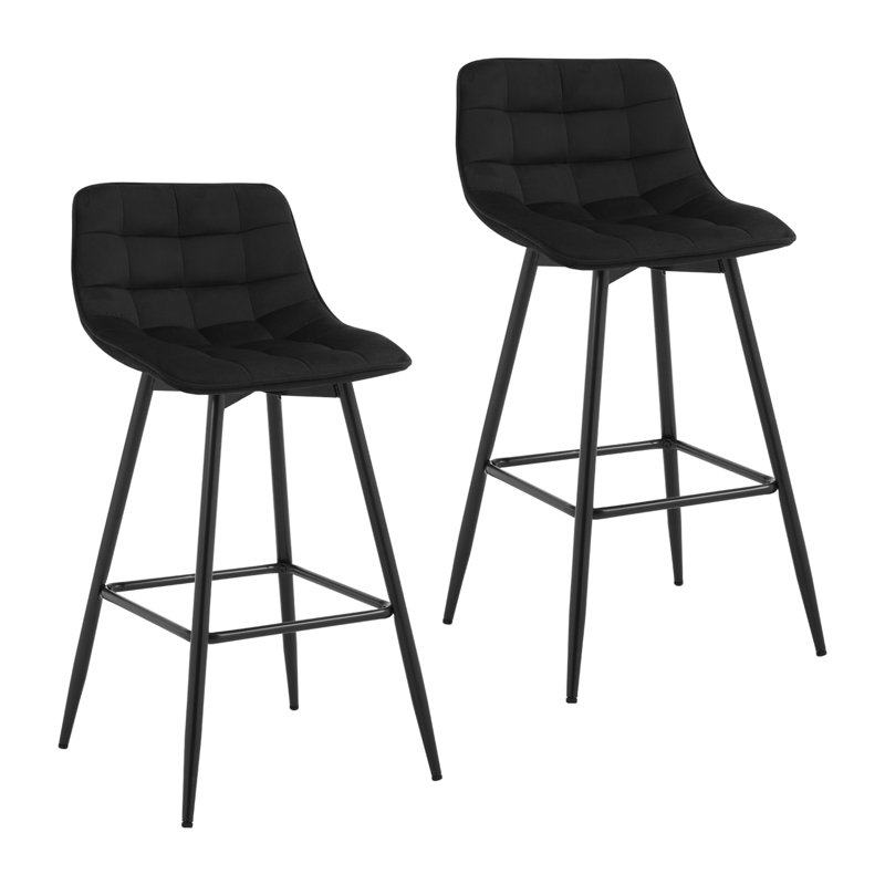 Heyman Upholstered Counter Stool, Black, 2
