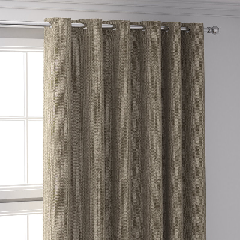 Bacon Room Darkening Curtain Pair, Rustic Brown, 168 W x 183 D cm