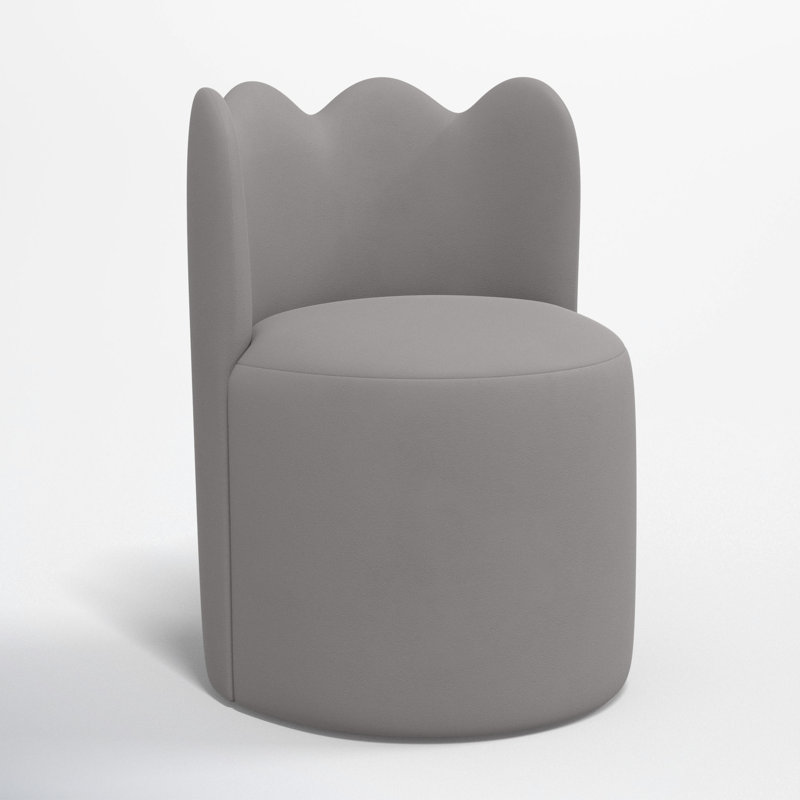 Wavy Back Dining Chair, Classic Otter Performance Velvet