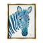 «Blue Zebra Stripes Wildlife Collage Portrait» par Lisa Morales - peinture sur toile tendue-75439788-75439790