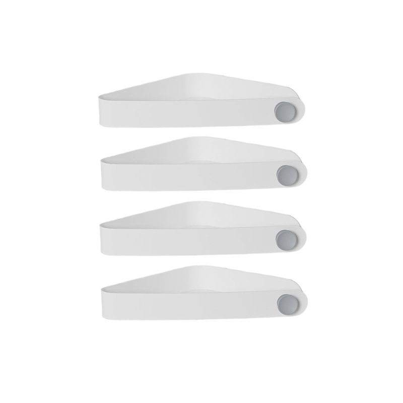 Plastic White Shower Caddy Corner with Adhesive Pads, No Drilling Shower Shelves 4 Packs, White