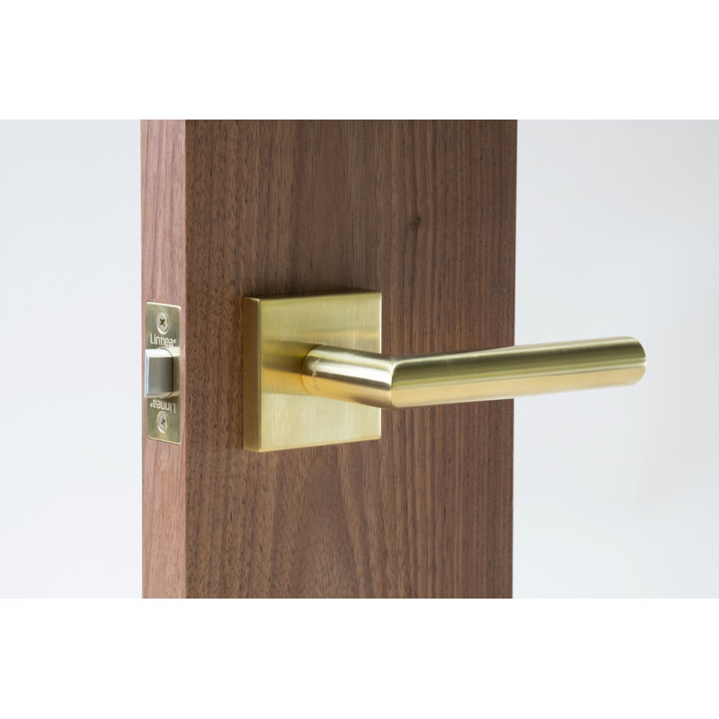 Passage Door Lever Set, 2.375", Satin Brass