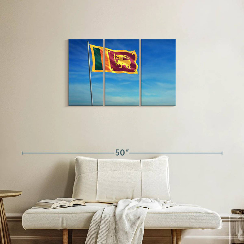 Hoisted Sri Lanka Flag, 20" H x 33" W