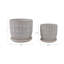  Plateau décoratif décoratif en céramique avec motif - Pots de fleurs d'intérieur élégants avec soucoupe pour patio, salon ou décoration intérieure - ensemble de 2, 8 po, 6 po, blanc-1621862973