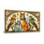 Motif de chats et d'oiseaux en vitrail tendance-1814336957