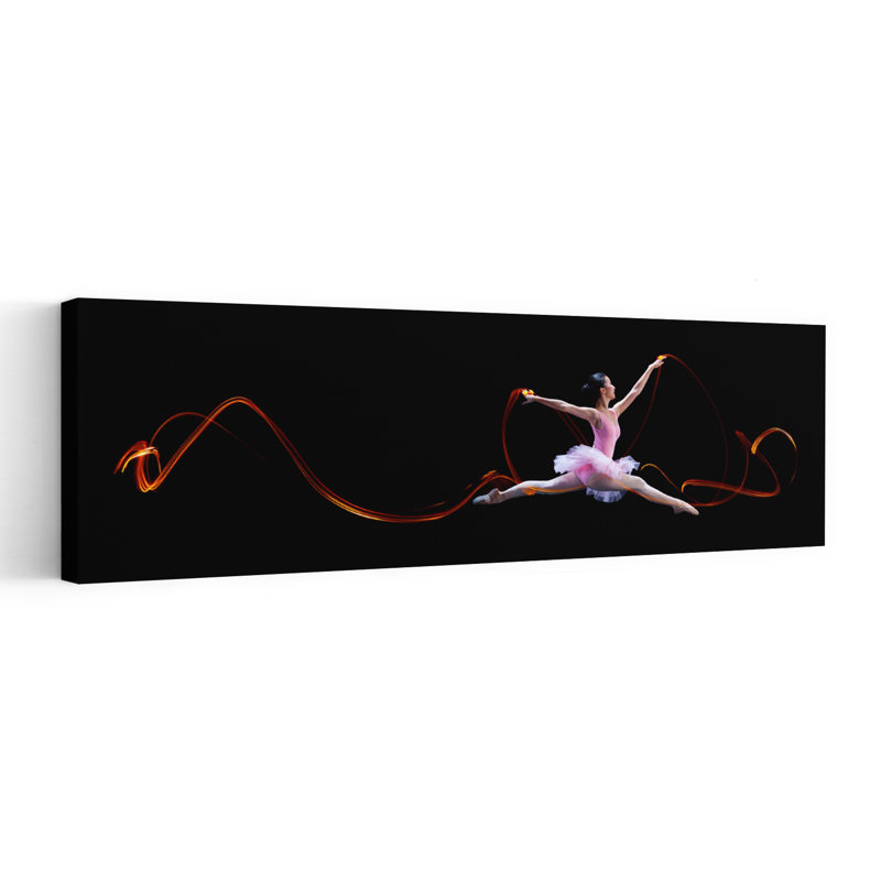 Ballerina Leap Elegant Modern Abstract Wall Art, 60" H x 20" W
