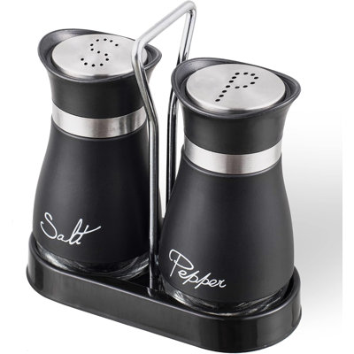 Ensemble de 2 salières et poivrières en acier inoxydable noir mat