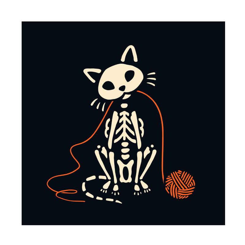 Impression moderne et contemporaine Skelepet VLI sur toile par Victoria Barnes, H 14 po x l 14 po x P 2 po