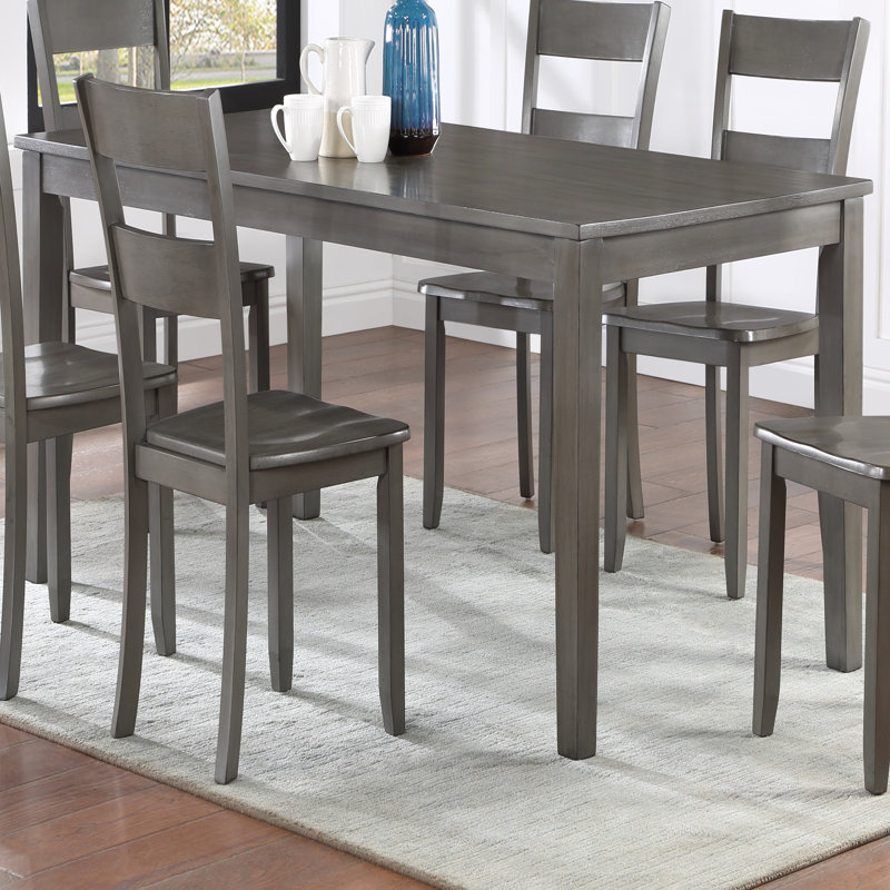 Table à manger avec pieds carrés, Gris