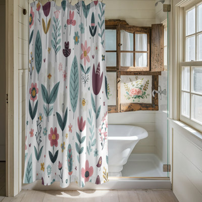 Rideau de douche 1 pièce Floral Spring Burst