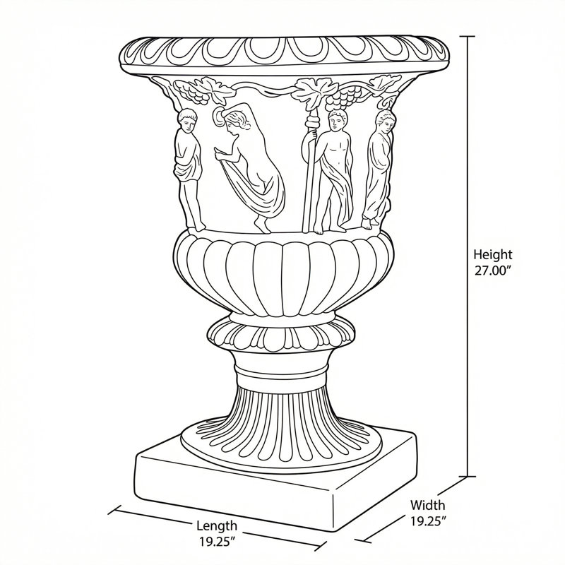Grande jardinière en forme d'urne de jardin blanche antique avec trou de drainage pour la décoration intérieure et extérieure