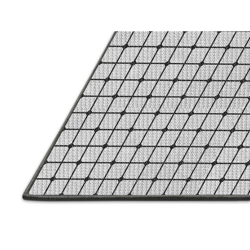 Tapis gris/noir tissé à la machine, Rectangle 2 pi x 3 pi