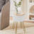 Round Ottoman Foot Stool With Storage Metal Legs For Living Room Bedroom, Velvet Upholstered Vanity Stool Footrest Modern Padded Seat-1149514243