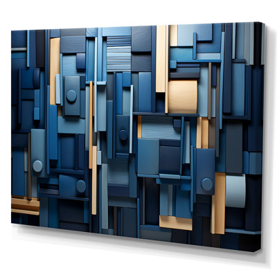«Blue Behemoths Modern Skycrapers II», reproduction sur toile