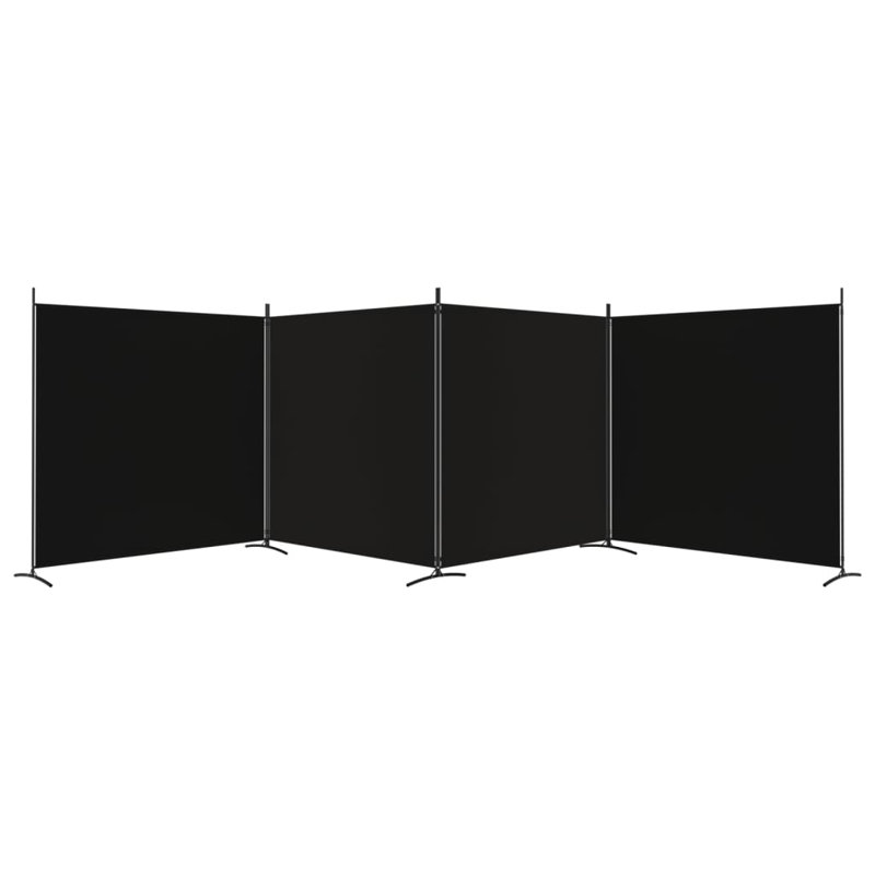 Cloison pliante H 70,9 po Rekesha, Noir, 4, H 70,9 po x l 274,8 po