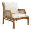 Chaises longues de qualité supérieure, osier en bois d'acacia, porche rustique moderne