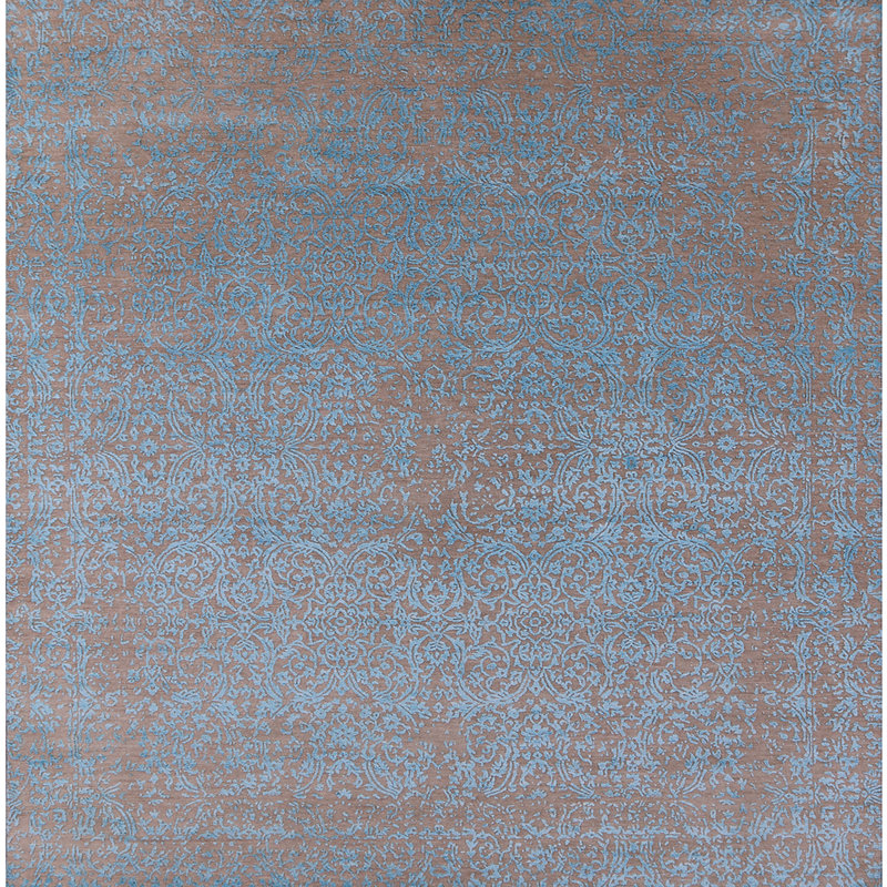 Tapis oriental gris Shala, Carré 6 pi